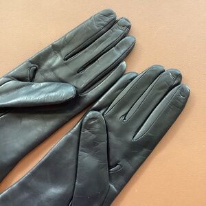 Talbots Black Leather Gloves - Size 7 1/2", NWT